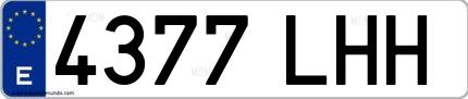Ejemplo de matrícula española 4377 LHH