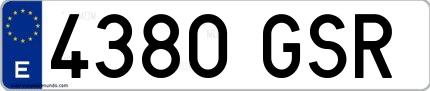Ejemplo de matrícula española 4380 GSR
