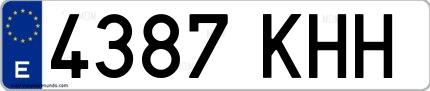 Ejemplo de matrícula española 4387 KHH