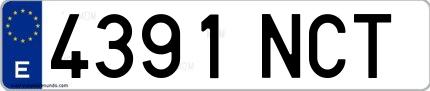 Ejemplo de matrícula española 4391 NCT