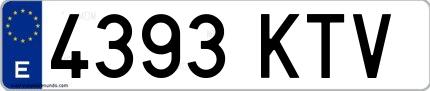 Ejemplo de matrícula española 4393 KTV