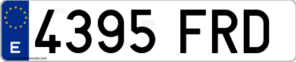 Ejemplo de matrícula de coche ordinaria 4395 FRD