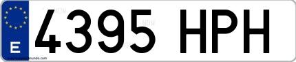 Ejemplo de matrícula española 4395 HPH