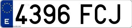 Ejemplo de matrícula española 4396 FCJ