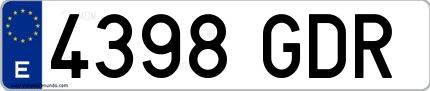 Ejemplo de matrícula española 4398 GDR