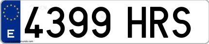 Ejemplo de matrícula española 4399 HRS