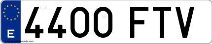 Ejemplo de matrícula española 4400 FTV