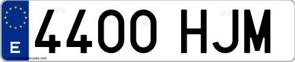 Ejemplo de matrícula española 4400 HJM