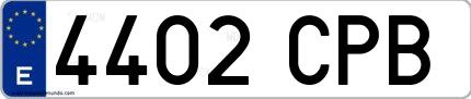 Ejemplo de matrícula española 4402 CPB