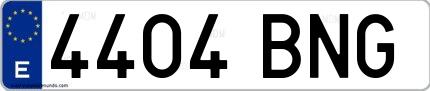 Ejemplo de matrícula española 4404 BNG