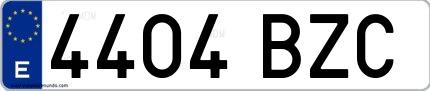 Ejemplo de matrícula española 4404 BZC