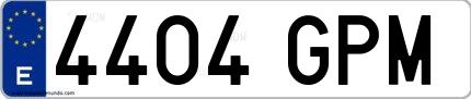 Ejemplo de matrícula española 4404 GPM