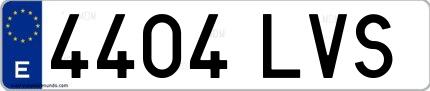 Ejemplo de matrícula española 4404 LVS