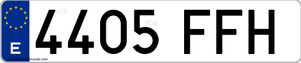 Ejemplo de matrícula de coche ordinaria 4405 FFH