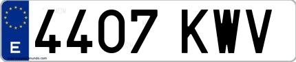 Ejemplo de matrícula española 4407 KWV