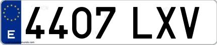 Ejemplo de matrícula española 4407 LXV