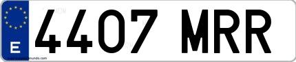 Ejemplo de matrícula española 4407 MRR
