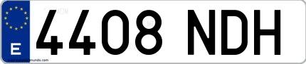 Ejemplo de matrícula española 4408 NDH