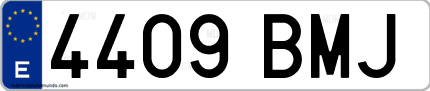 Ejemplo de matrícula de coche ordinaria 4409 BMJ