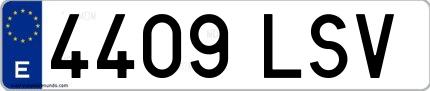 Ejemplo de matrícula española 4409 LSV