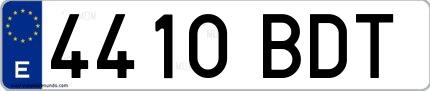 Ejemplo de matrícula española 4410 BDT
