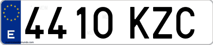 Ejemplo de matrícula de coche ordinaria 4410 KZC