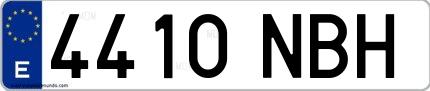 Ejemplo de matrícula española 4410 NBH