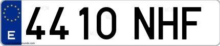 Ejemplo de matrícula española 4410 NHF