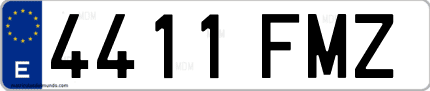 Ejemplo de matrícula de coche ordinaria 4411 FMZ