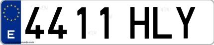 Ejemplo de matrícula española 4411 HLY