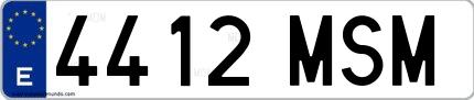 Ejemplo de matrícula española 4412 MSM