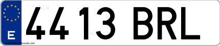 Ejemplo de matrícula de coche ordinaria 4413 BRL