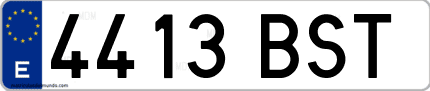 Ejemplo de matrícula de coche ordinaria 4413 BST