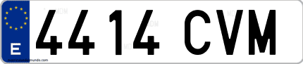 Ejemplo de matrícula de coche ordinaria 4414 CVM