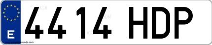 Ejemplo de matrícula española 4414 HDP