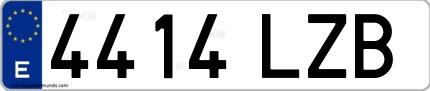 Ejemplo de matrícula española 4414 LZB