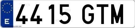 Ejemplo de matrícula española 4415 GTM