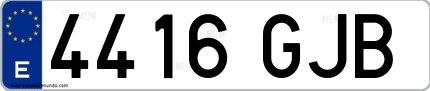 Ejemplo de matrícula española 4416 GJB