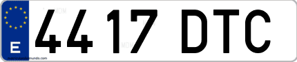Ejemplo de matrícula de coche ordinaria 4417 DTC