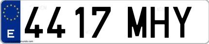 Ejemplo de matrícula española 4417 MHY