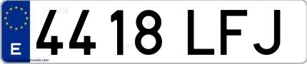 Ejemplo de matrícula española 4418 LFJ