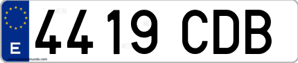 Ejemplo de matrícula de coche ordinaria 4419 CDB