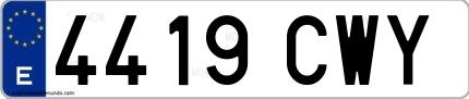 Ejemplo de matrícula española 4419 CWY