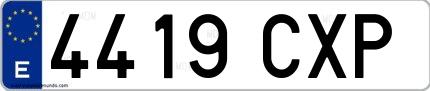 Ejemplo de matrícula española 4419 CXP