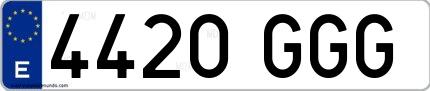 Ejemplo de matrícula española 4420 GGG