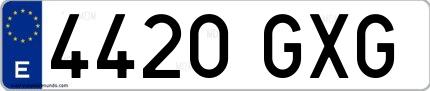 Ejemplo de matrícula española 4420 GXG