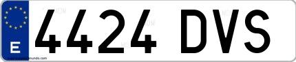 Ejemplo de matrícula española 4424 DVS