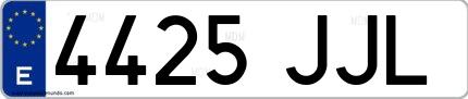 Ejemplo de matrícula española 4425 JJL