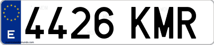 Ejemplo de matrícula de coche ordinaria 4426 KMR