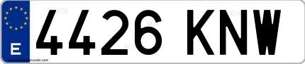 Ejemplo de matrícula española 4426 KNW